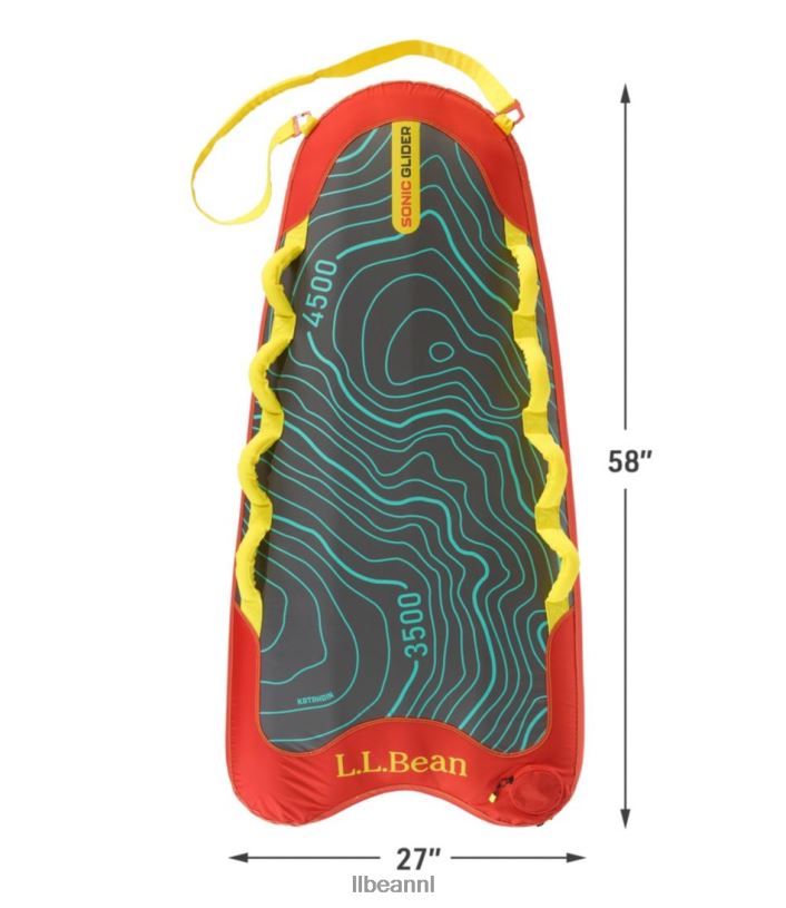 L.L.Bean unisex opblaasbare sonische zweefvliegtuigslee zwart rood spel en recreatie VT0642194