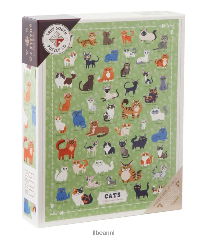 L.L.Bean unisex geïllustreerde kattenpuzzel multi spel en recreatie VT0642062