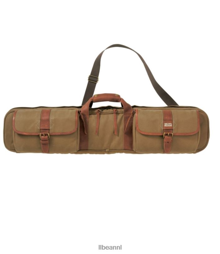 L.L.Bean unisex Maine-gids, vierdelige hengelkoffer van gewaxt canvas kaki bruin vissen VT0641495