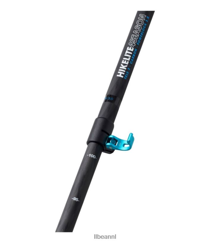 L.L.Bean unisex hikelite 4-seizoenen carbon compacte wandelstokken carbon mat/blauw transparant uitrusting voor buiten VT0641411