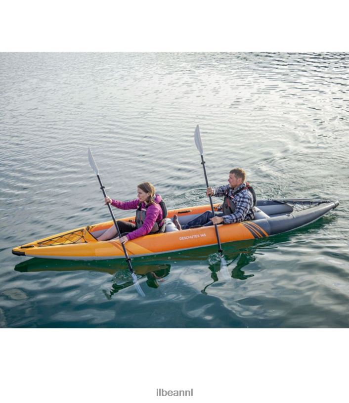 L.L.Bean unisex aquaglide deschutes opblaasbare kajak tandem oranje watersport VT0641489