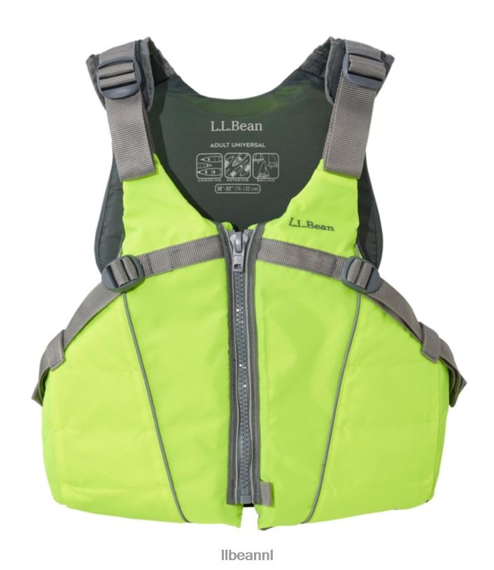 L.L.Bean unisex universele pasvorm mesh-back pfd Neon Geel watersport VT0643940
