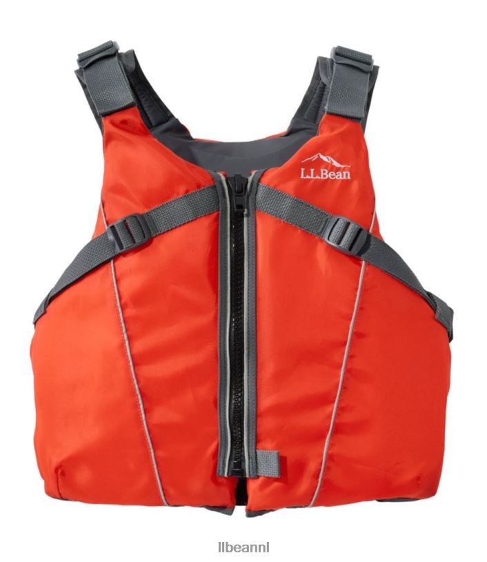 L.L.Bean unisex universele pasvorm mesh-back pfd oranje watersport VT0641396