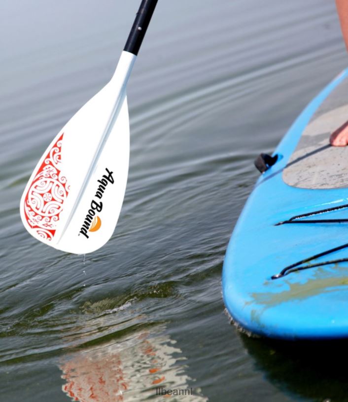 L.L.Bean unisex aqua gebonden lyric 4-delige sup peddel wit/oranje watersport VT0642251