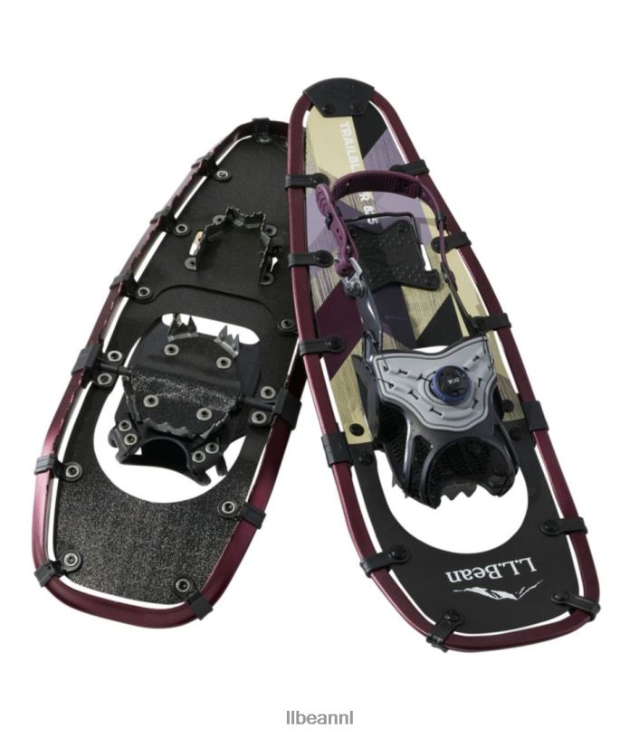 L.L.Bean unisex baanbrekende boa tec sneeuwschoenen zwarte gedempte paarse chevron wintersport VT0641849