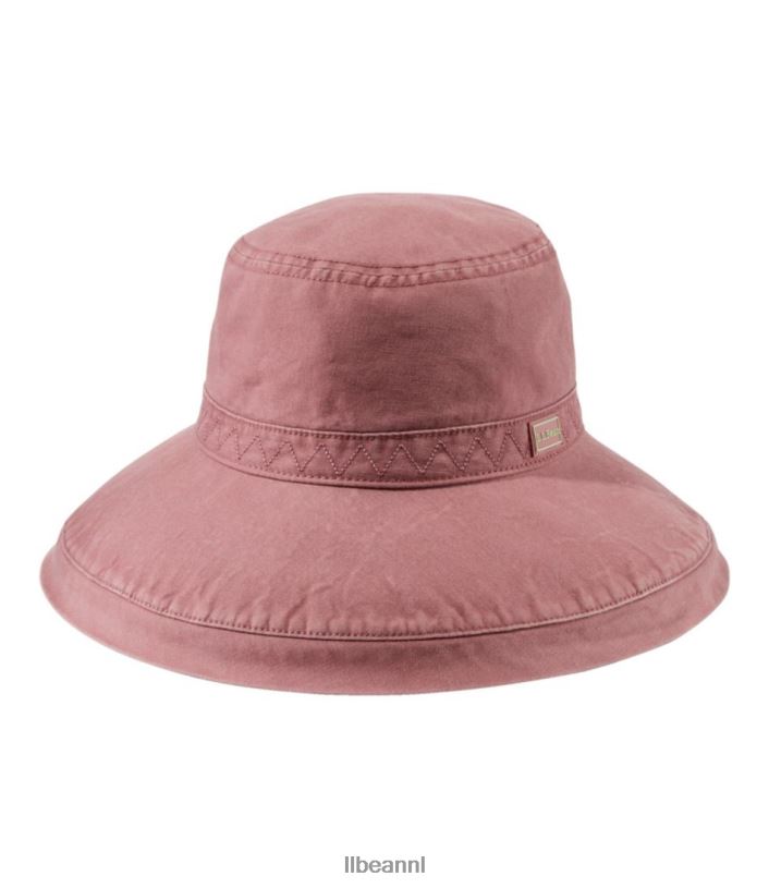 L.L.Bean vrouwen vissershoed met brede rand gewassen orchidee accessoires VT064736