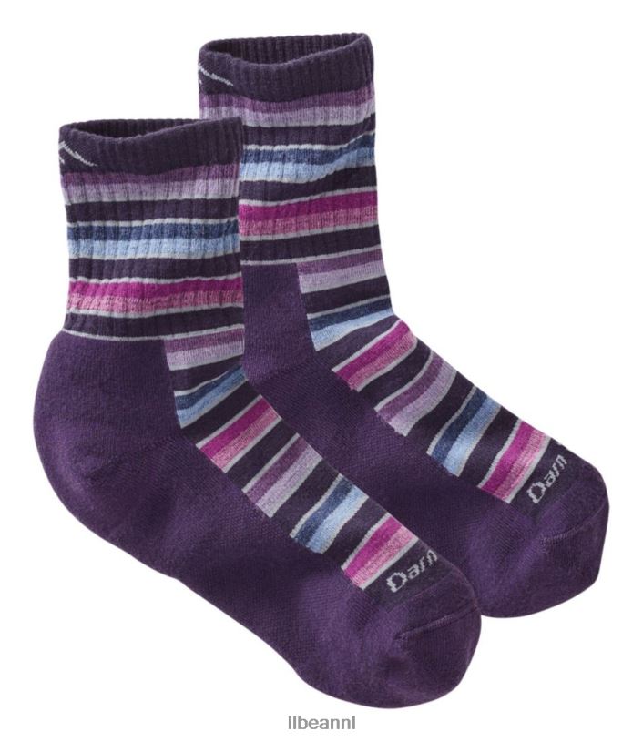 L.L.Bean vrouwen verdomd stoere wandelsokken met decenniumstrepen braam accessoires VT064565