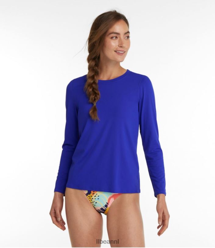 L.L.Bean vrouwen sunsmart upf 50+ zonneshirt kobalt kleding VT0643199