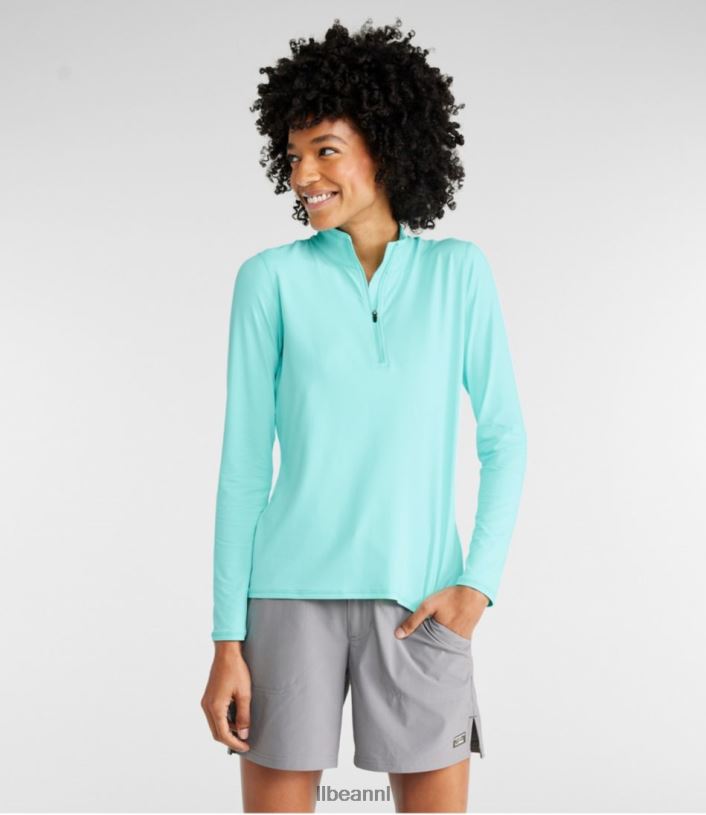 L.L.Bean vrouwen sunsmart upf 50+ zonneshirt strand glas kleding VT064358