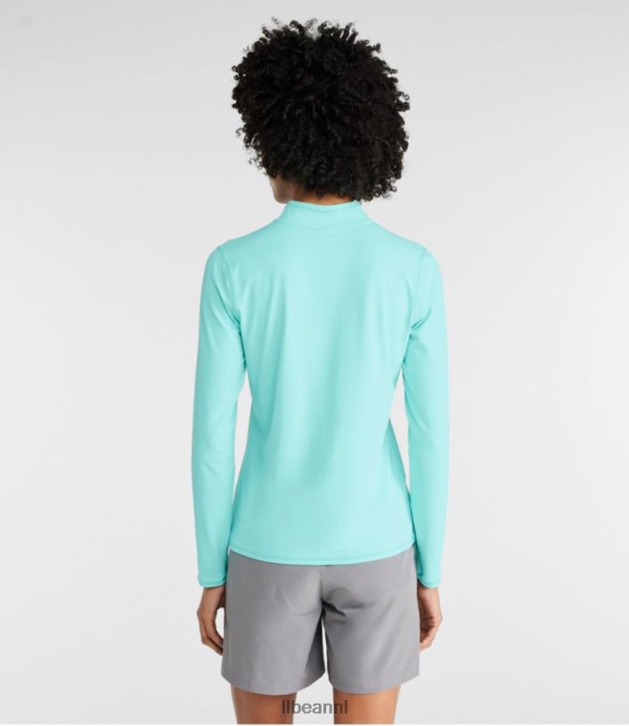 L.L.Bean vrouwen sunsmart upf 50+ zonneshirt strand glas kleding VT064358