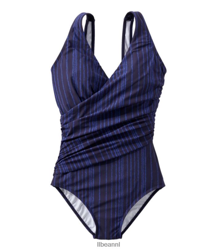 L.L.Bean vrouwen het vormgeven van badkleding donkerste marineblauwe bladeren kleding VT0646517