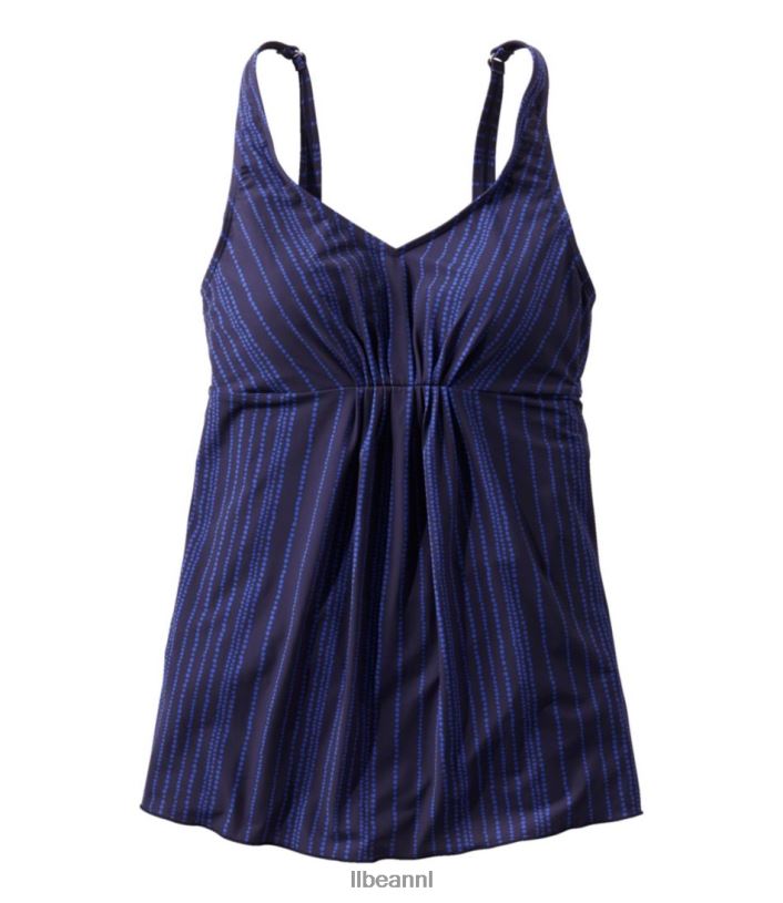 L.L.Bean vrouwen het vormgeven van badkleding donkerste marineblauw/strandglas bloemen kleding VT064262