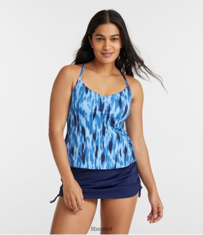 L.L.Bean vrouwen nieuwe stromingen badkleding donkerste marineblauwe vlekcamouflage kleding VT0645866