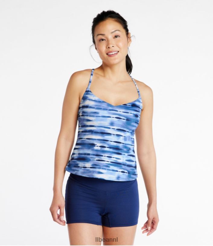 L.L.Bean vrouwen nieuwe stromingen badkleding rustieke blauwe tie-dye kleding VT0644840