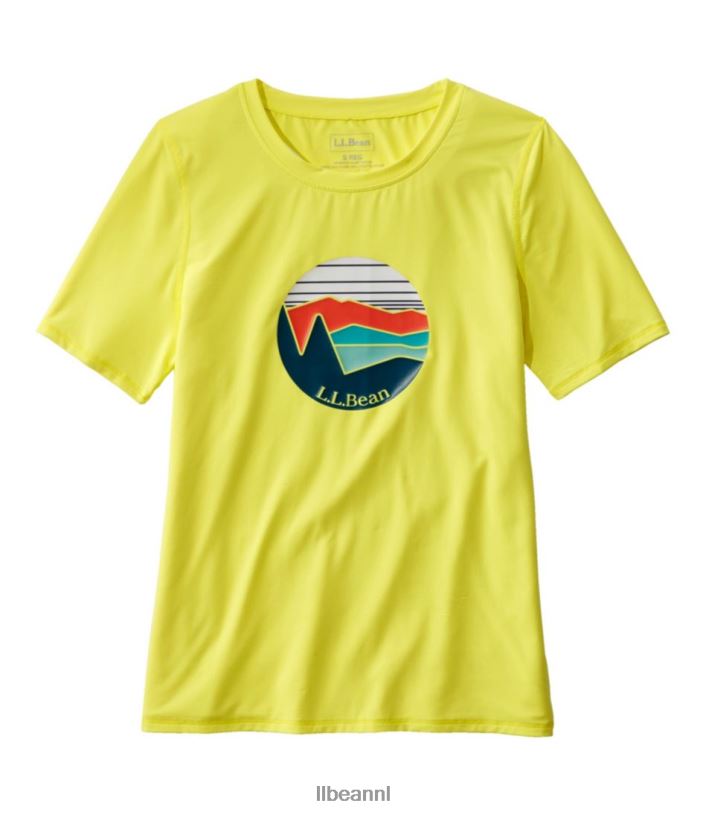 L.L.Bean vrouwen sunsmart upf 50+ zonneshirt kobalt katscript kleding VT0643964