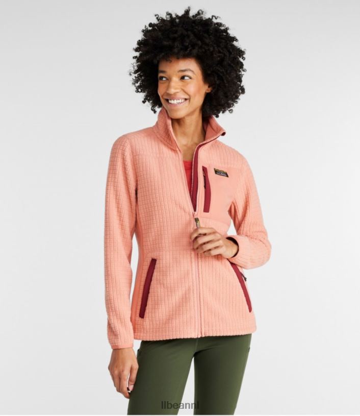 L.L.Bean vrouwen klassiek winddicht fleecejack in de bergen taupe bruin/grijs berken bovenkleding VT0643601
