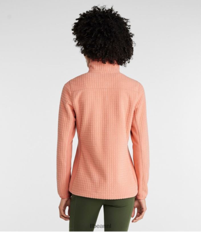 L.L.Bean vrouwen klassiek winddicht fleecejack in de bergen taupe bruin/grijs berken bovenkleding VT0643601