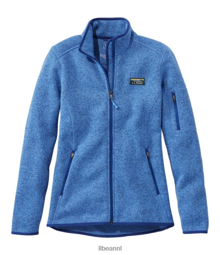 L.L.Bean vrouwen sweaterfleece jack met volledige ritssluiting arctisch blauw bovenkleding VT0643589