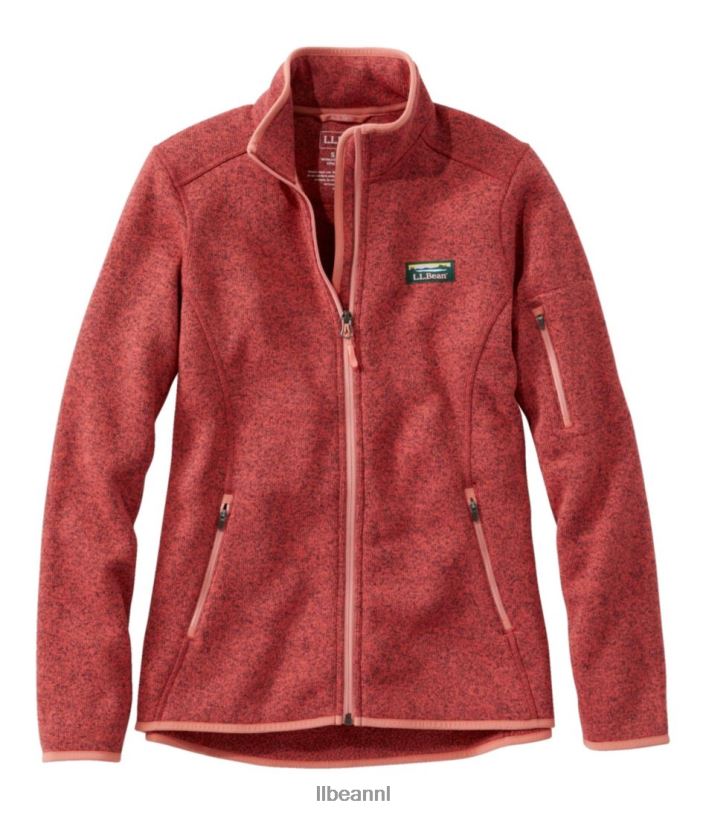 L.L.Bean vrouwen sweaterfleece jack met volledige ritssluiting diep koraal bovenkleding VT0647216