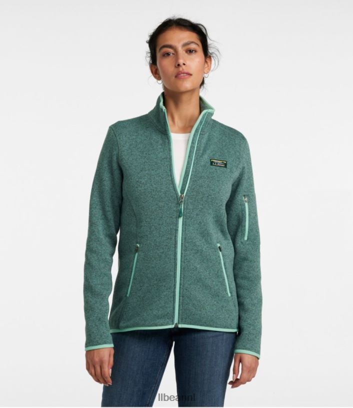 L.L.Bean vrouwen sweaterfleece jack met volledige ritssluiting tin bovenkleding VT064823