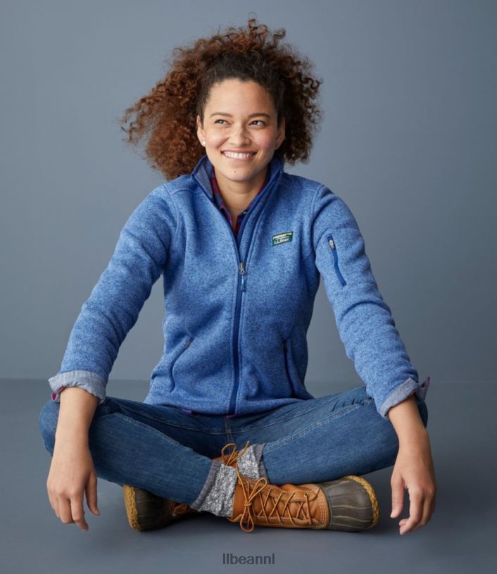 L.L.Bean vrouwen sweaterfleece jack met volledige ritssluiting tin bovenkleding VT064823