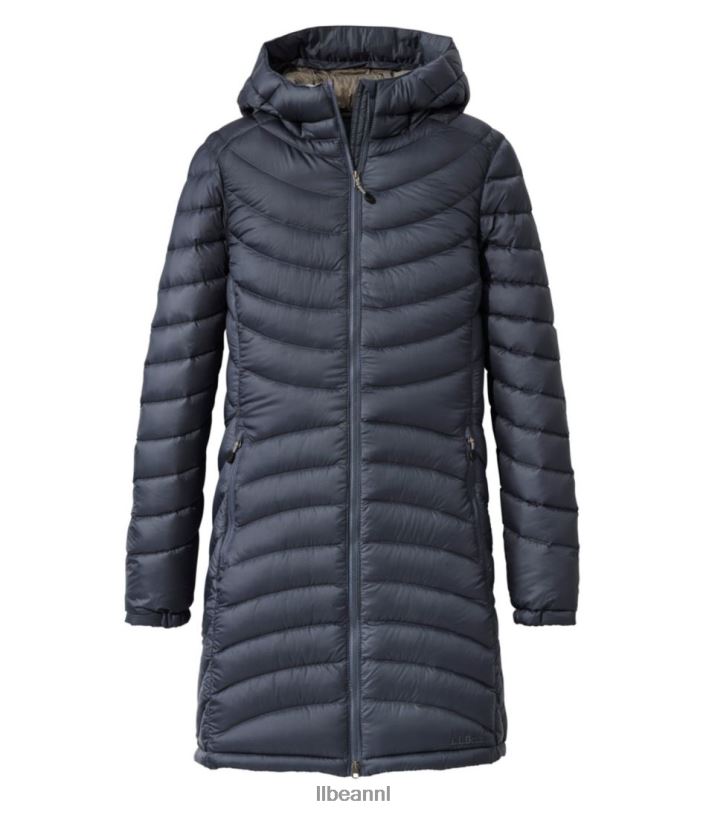 L.L.Bean vrouwen Ultralichte 850 donsjas met capuchon staalgrijs bovenkleding VT0646052