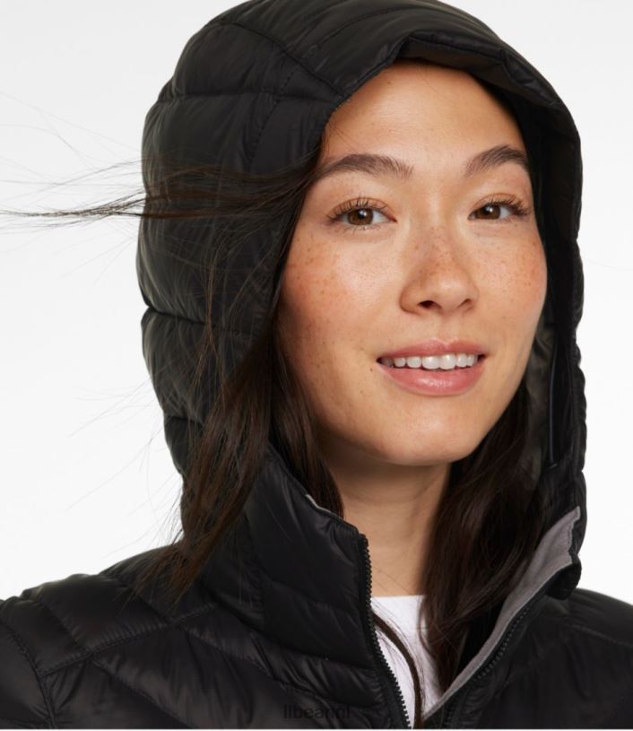 L.L.Bean vrouwen Ultralichte 850 donsjas met capuchon staalgrijs bovenkleding VT0646052