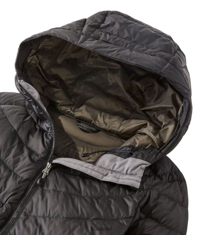 L.L.Bean vrouwen Ultralichte 850 donsjas met capuchon staalgrijs bovenkleding VT0646052