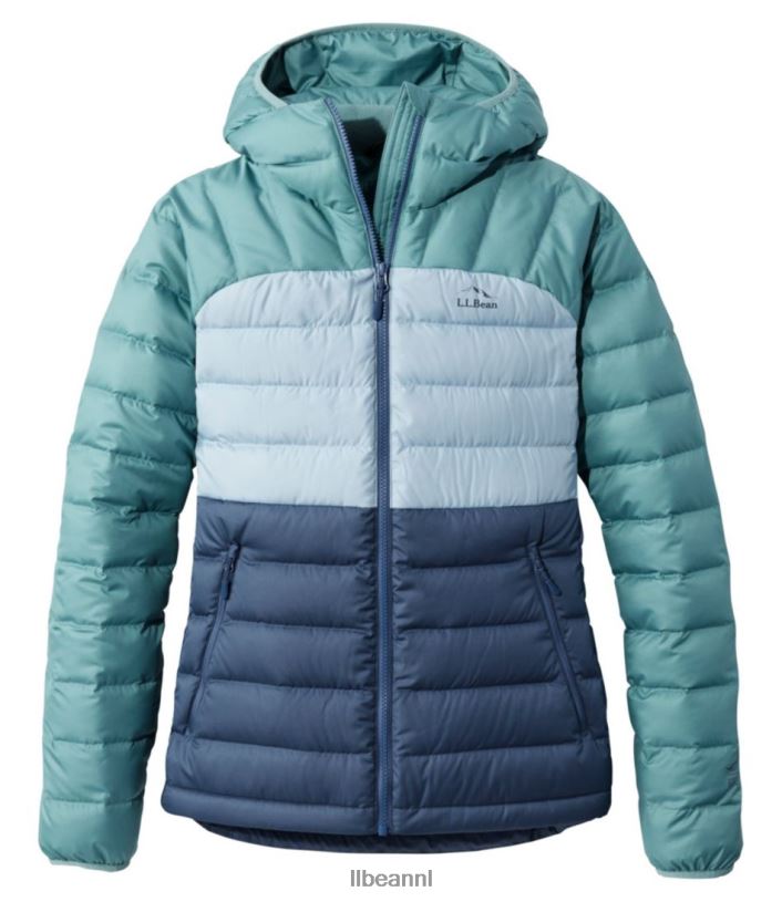 L.L.Bean vrouwen donsjack met capuchon vintage indigo/mineraalblauw bovenkleding VT0646046