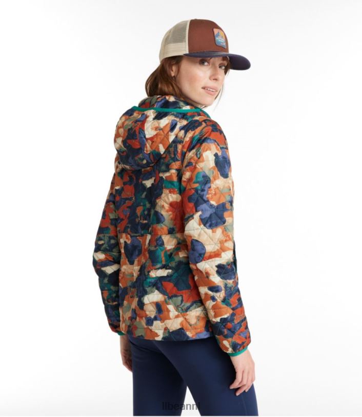 L.L.Bean vrouwen katahdin geïsoleerde trui warme blauwgroen camouflage bovenkleding VT0643682