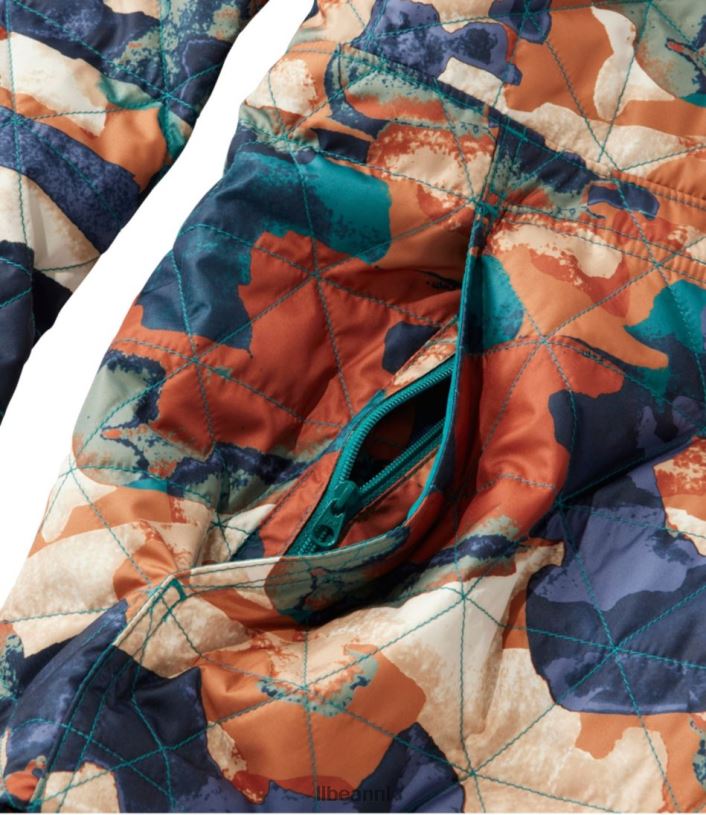 L.L.Bean vrouwen katahdin geïsoleerde trui warme blauwgroen camouflage bovenkleding VT0643682
