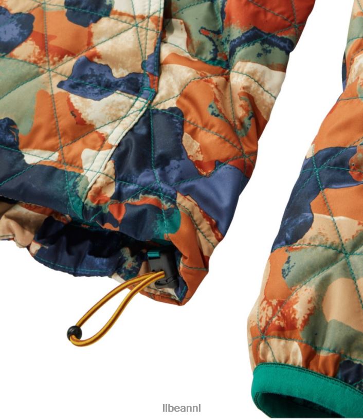 L.L.Bean vrouwen katahdin geïsoleerde trui warme blauwgroen camouflage bovenkleding VT0643682