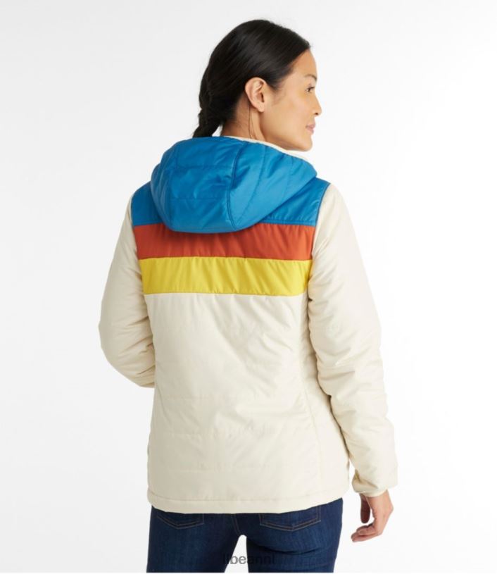 L.L.Bean vrouwen klassiek berg pufferjack met capuchon taupe bruin/grijs berken bovenkleding VT064862