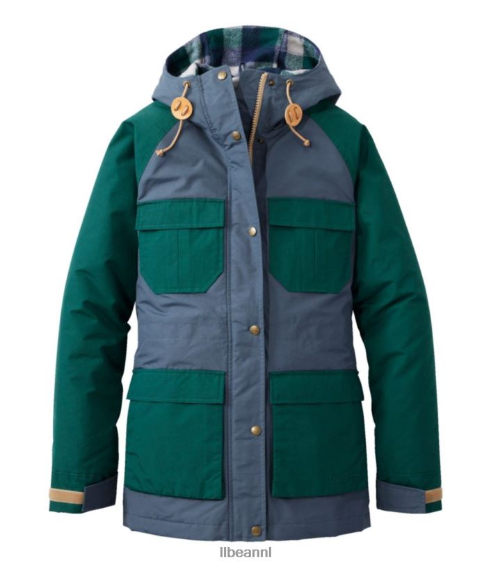 L.L.Bean vrouwen originele baxter staatsparka '82 stormblauw/zwart bosgroen bovenkleding VT0643688