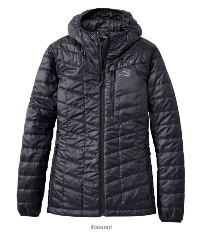 L.L.Bean vrouwen primaloft packaway jack met capuchon zwart bovenkleding VT0646022