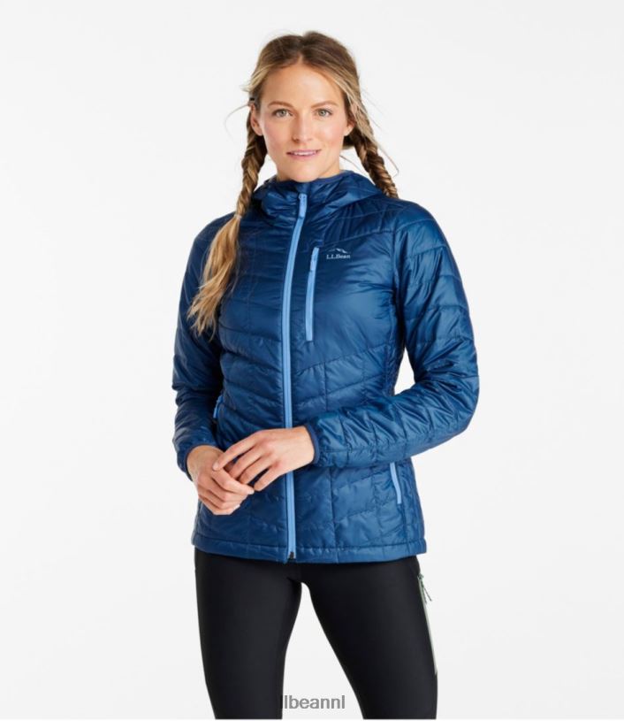 L.L.Bean vrouwen primaloft packaway jack met capuchon zwart bovenkleding VT0646022