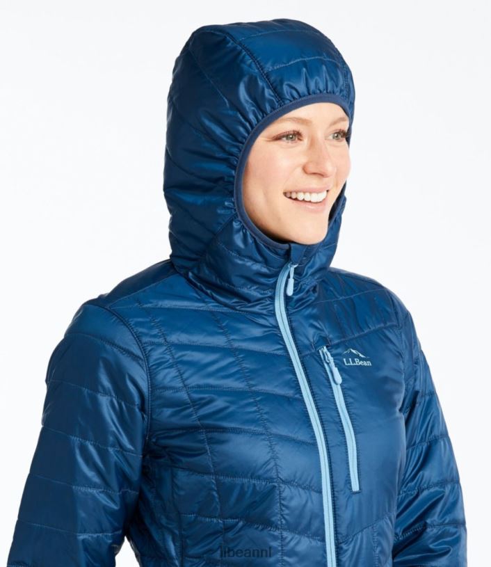 L.L.Bean vrouwen primaloft packaway jack met capuchon zwart bovenkleding VT0646022