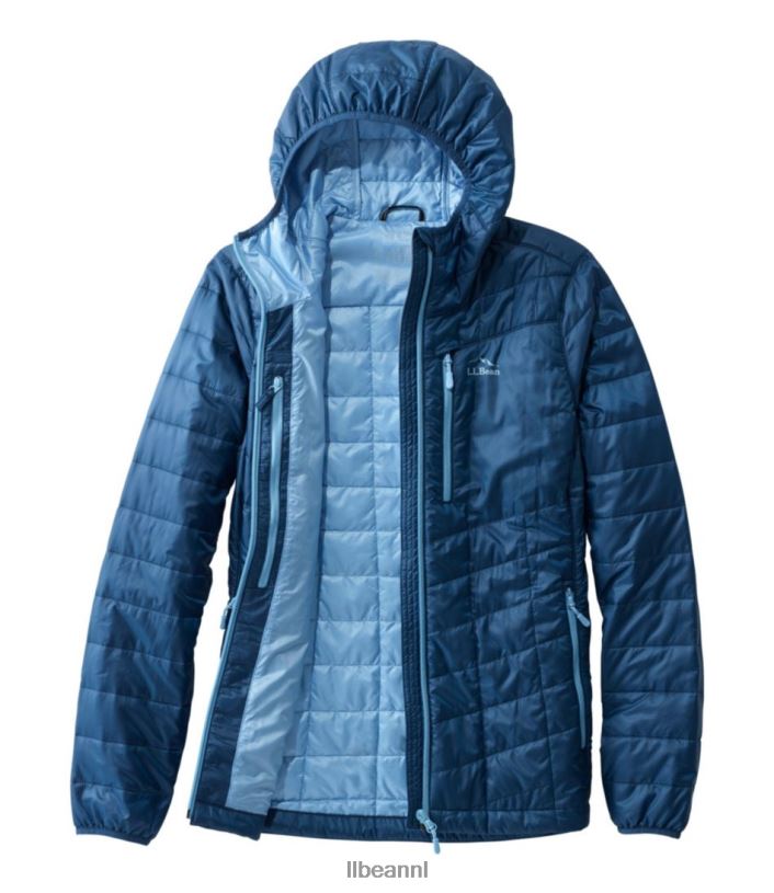L.L.Bean vrouwen primaloft packaway jack met capuchon zwart bovenkleding VT0646022
