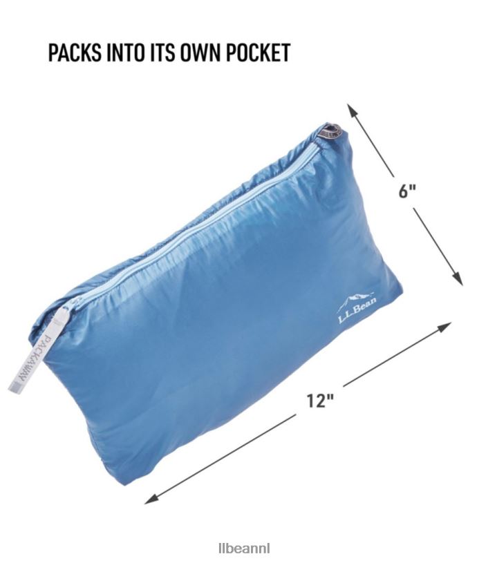 L.L.Bean vrouwen primaloft packaway jack met capuchon zwart bovenkleding VT0646022
