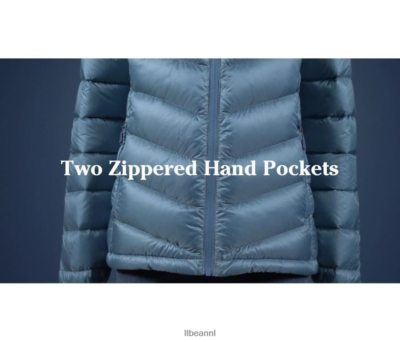 L.L.Bean vrouwen ultralicht 850 donsjack met capuchon diepe lagune bovenkleding VT0646670
