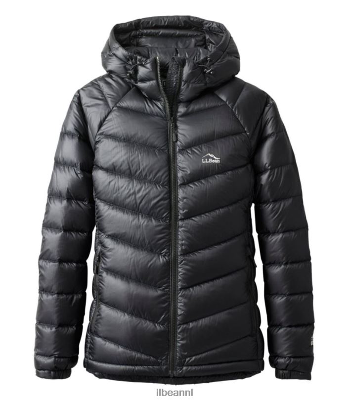 L.L.Bean vrouwen ultralicht 850 donsjack met capuchon zwart bovenkleding VT0646037