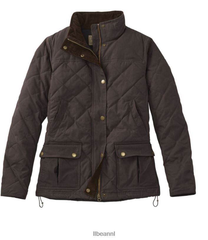 L.L.Bean vrouwen upcountry donsjack van gewaxt katoen koffieboon bovenkleding VT0643664