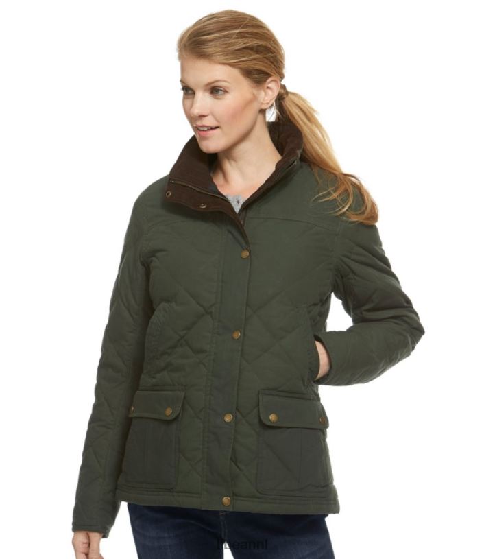 L.L.Bean vrouwen upcountry donsjack van gewaxt katoen koffieboon bovenkleding VT0643664