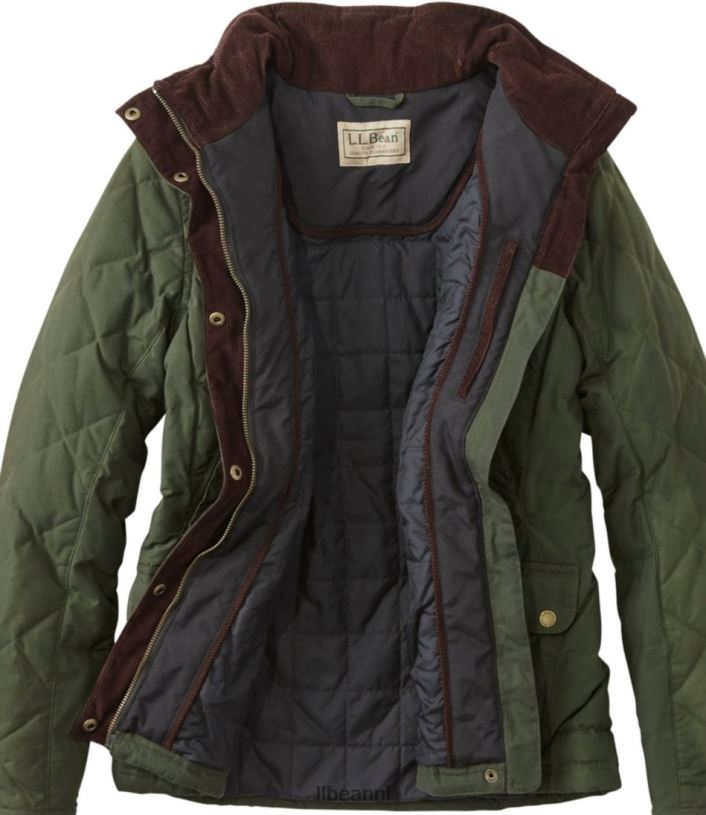 L.L.Bean vrouwen upcountry donsjack van gewaxt katoen koffieboon bovenkleding VT0643664