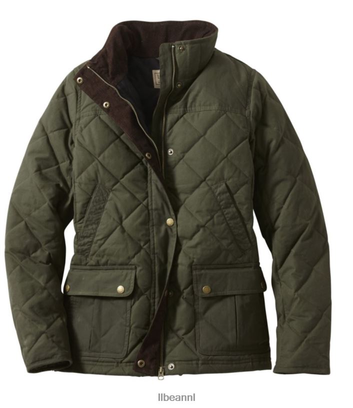 L.L.Bean vrouwen upcountry donsjack van gewaxt katoen loden bovenkleding VT064895
