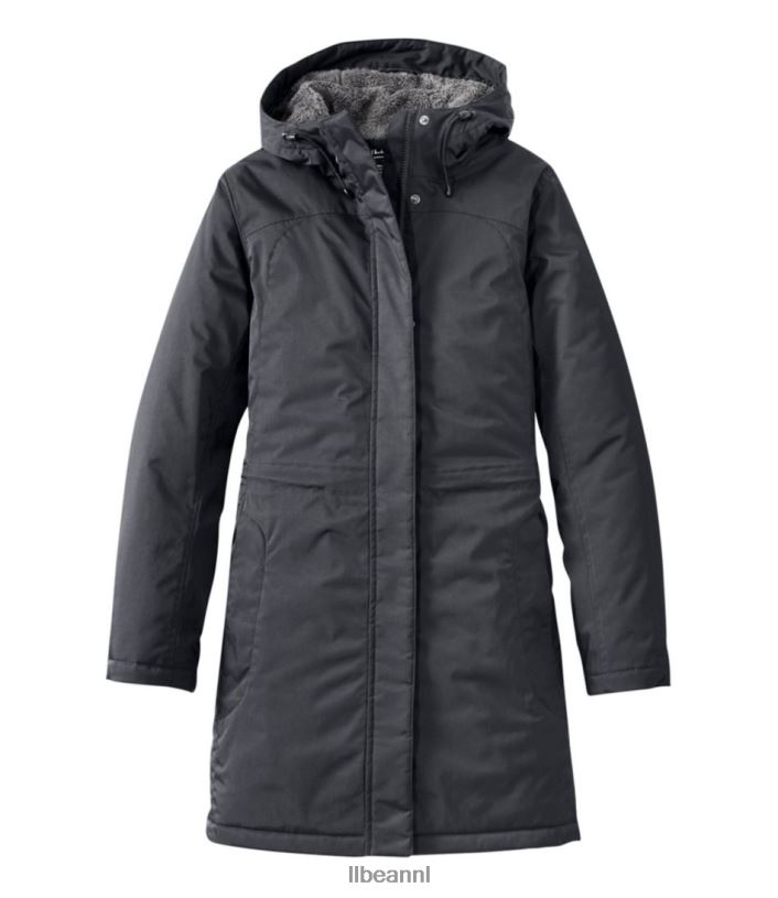 L.L.Bean vrouwen warmere winterjas zwart grijs bovenkleding VT0645083
