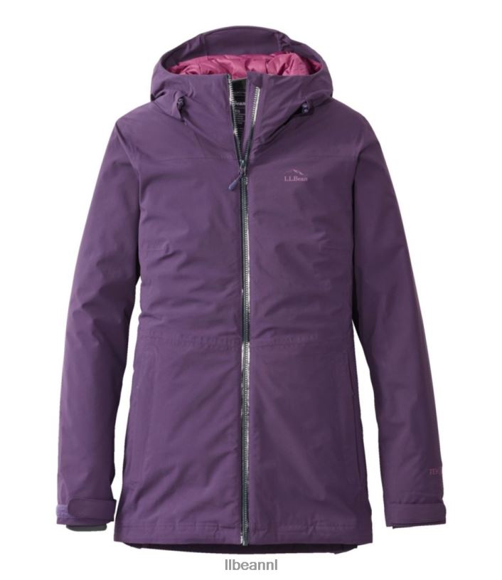 L.L.Bean vrouwen waterdichte primaloft packaway-jas paarse nacht bovenkleding VT0643625