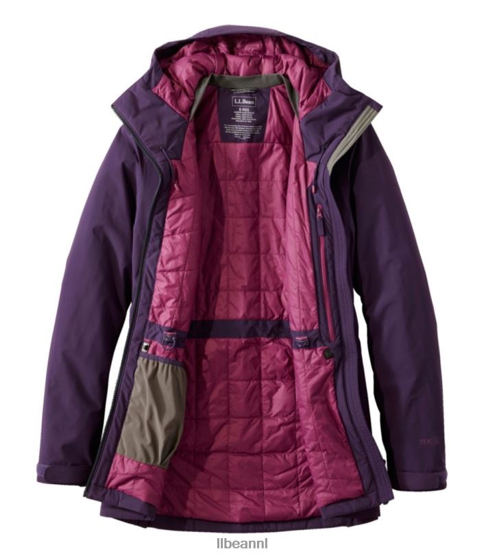 L.L.Bean vrouwen waterdichte primaloft packaway-jas zwart bovenkleding VT0645095