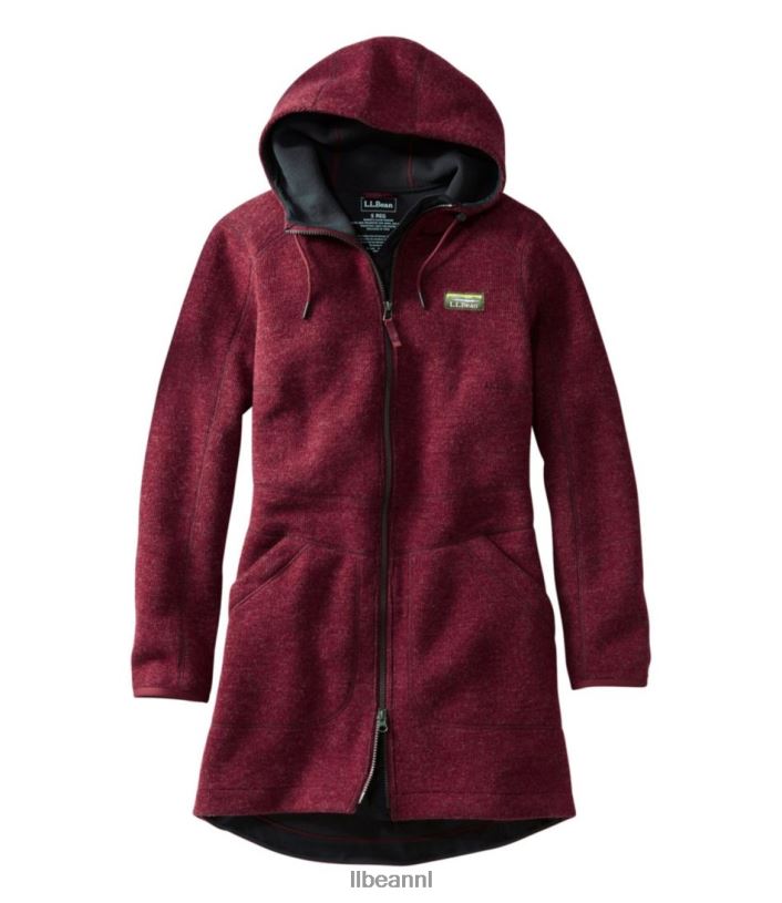 L.L.Bean vrouwen wollen jas bordeaux heide bovenkleding VT0645092