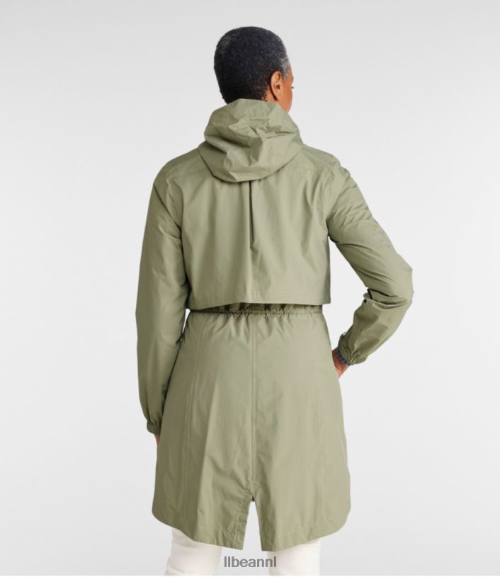 L.L.Bean vrouwen meridiaan regenjas zilver berk bovenkleding VT0646034